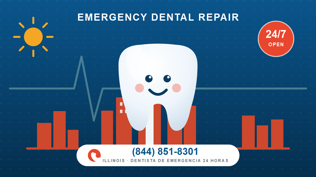 Dentista de emergencia 24 horas en Illinois - Emergency Dental Repair, abierto 24/7
