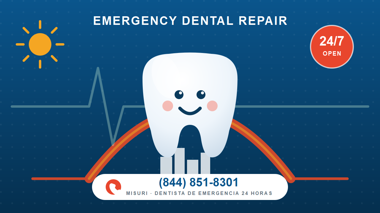 Dentista de emergencia 24 horas en Misuri - Emergency Dental Repair, abierto 24/7