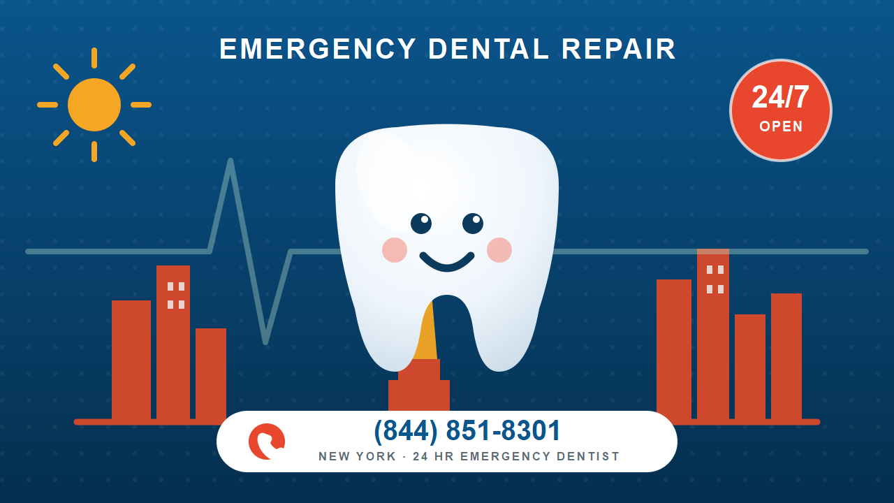 24 hr emergency dentist in New York - Emergency Dental Repair, open 24/7