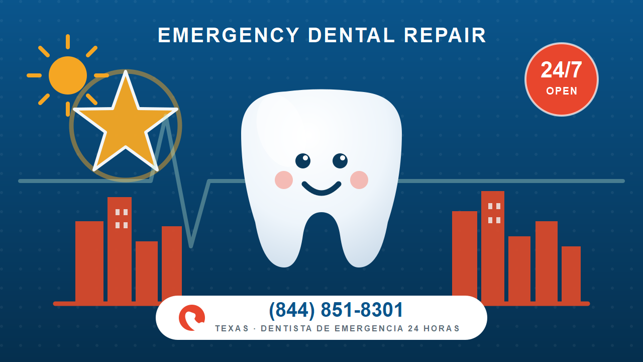 Dentista de emergencia 24 horas en Houston, Texas - Emergency Dental Repair, abierto 24/7